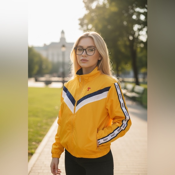 Thrill 94 Love Vintage Women’s Long Sleeve Track Jacket Small Retro Y2K Yellow - Picture 2 of 11